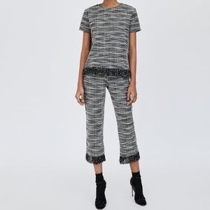 Zara Tweed Block Top